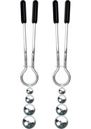 Adam And Eve Eve`s Naughty Nipple Clips - Silver And Black