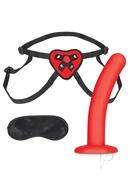 Lux Fetish Red Heart Strap On Harness And Silicone Dildo...